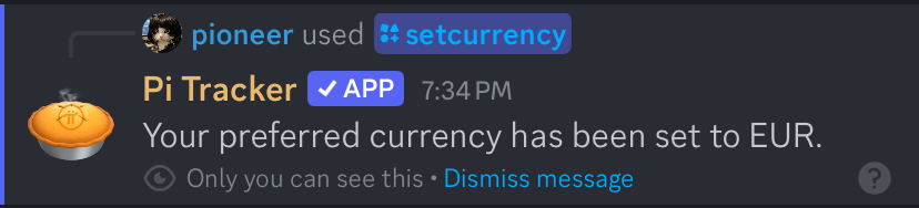 Example of setting currency