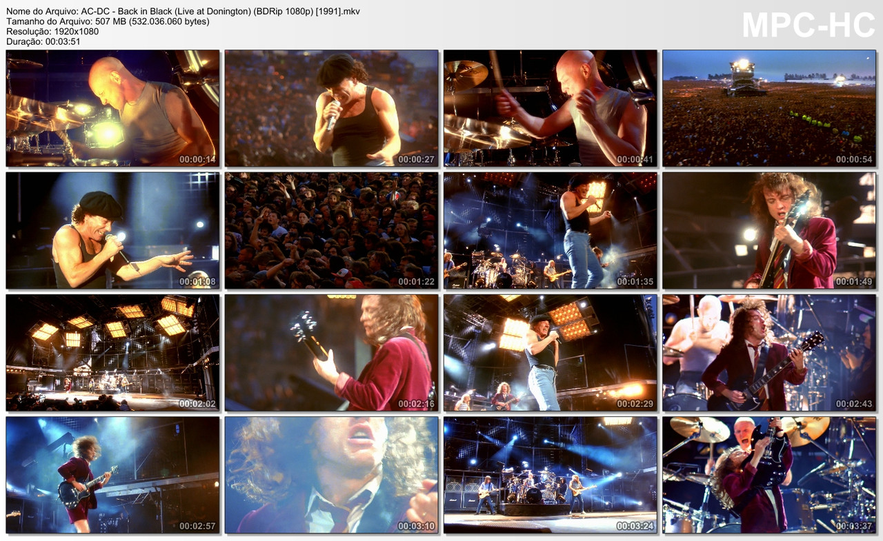 AC-DC - Back in Black (Live at Donington) (BDRip 1080p) [1991]
