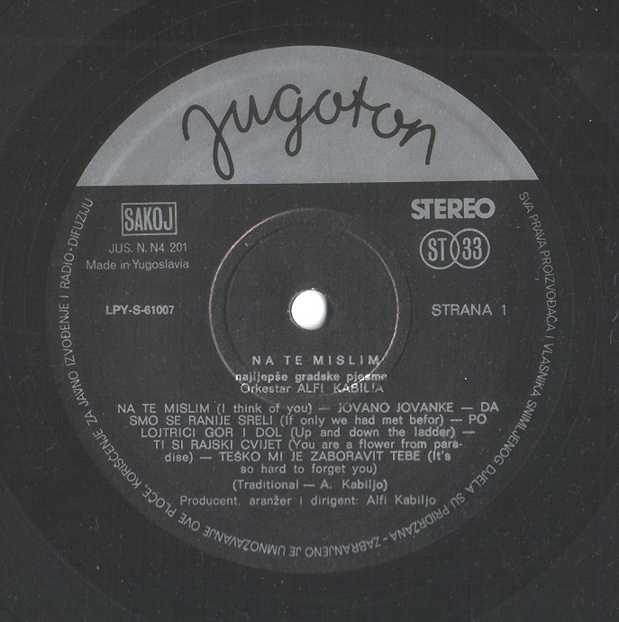 Orkestar Alfi Kabilja - Na Te Mislim A