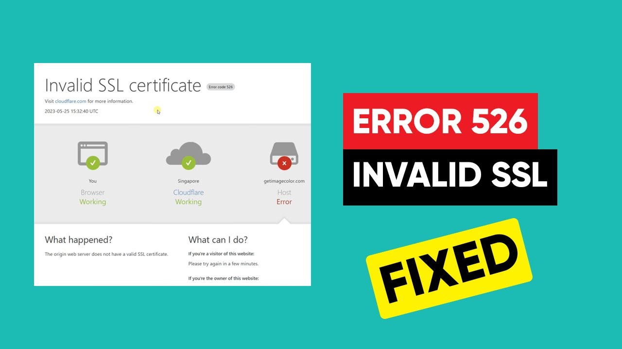 invalid SSL Certificate Error (code 526)