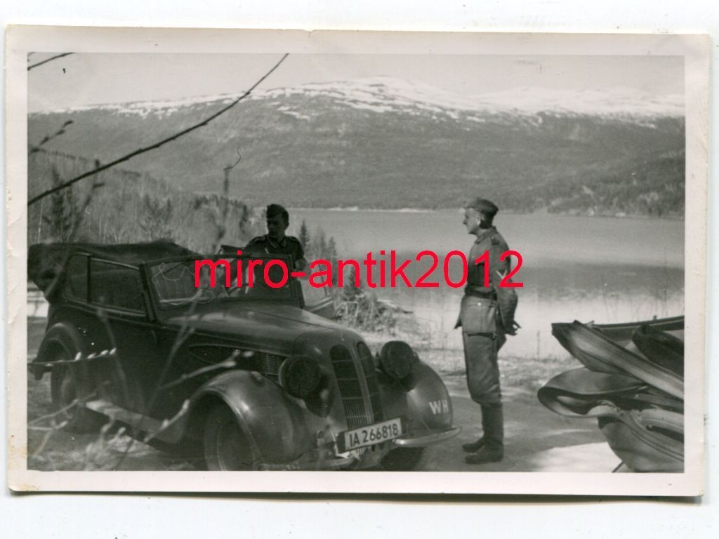 Foto, Wehrmacht, PKW, Erkundungsfahrt, Hønefoss 