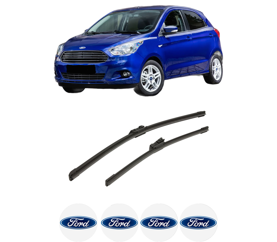 Set stergatoare auto FORD KA+ III (UK, FK) din 2016-2018, pentru parbriz auto, 2 bucati, Bosch Aerotwin, din cauciuc siliconat rezistent, 4 Stickere Auto FORD
