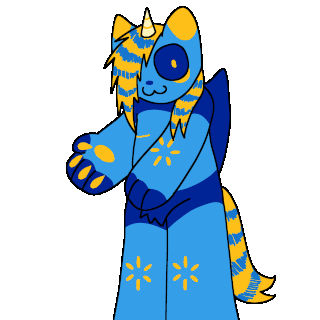 A gif of Walmart, one of my main fursonas. dancing :3