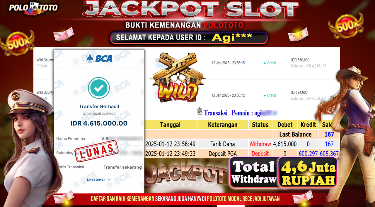 POLOTOTO JACKPOT SLOT WILD BOUNTY SHOWDOWN Rp.4,615.000,-