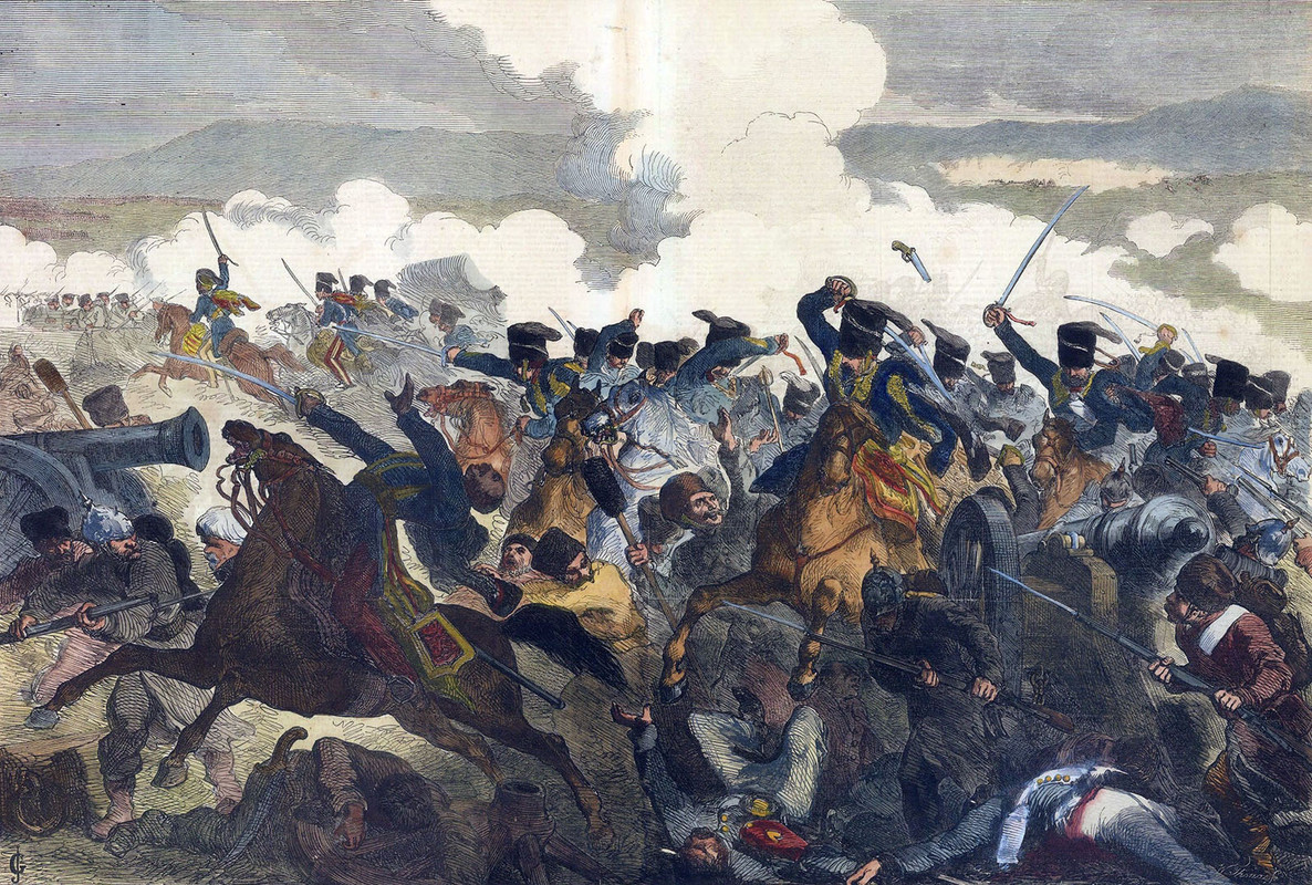 Crimea,Balaclava,La infame carga de la brigada ligera de lanceros reales liderada por Lord Cardigan.