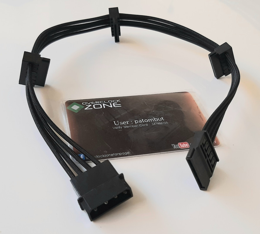 สายต่อไฟPSU จากตัวเมีย1ช่อง ออกSATA4ช่อง สายไนลอน 20191213_13051