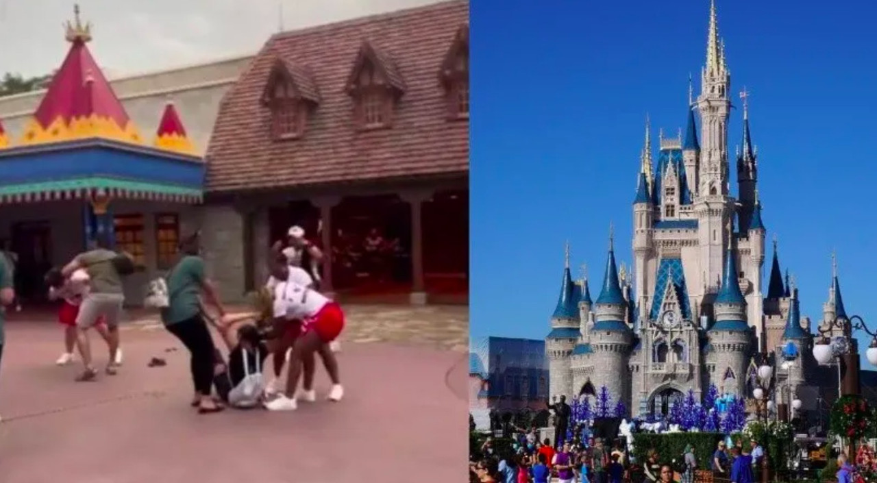 Se registra violenta pelea entre dos familias en Disney World