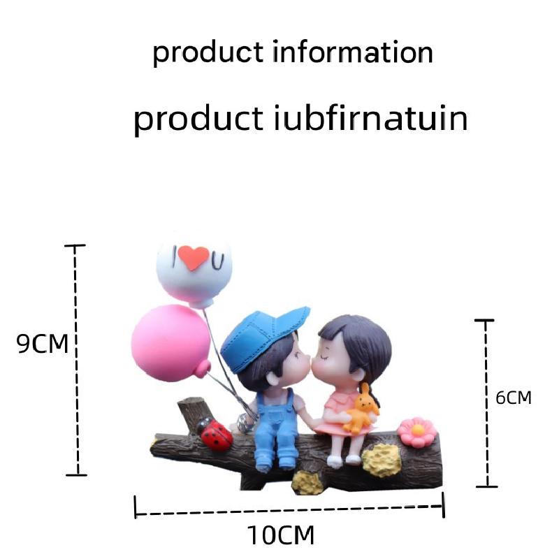 Tree Branch Blue and Pink Couple Balloon Cute Couple Car Ornament for Dashboard – Romantic Interior Decoration for Vehicles