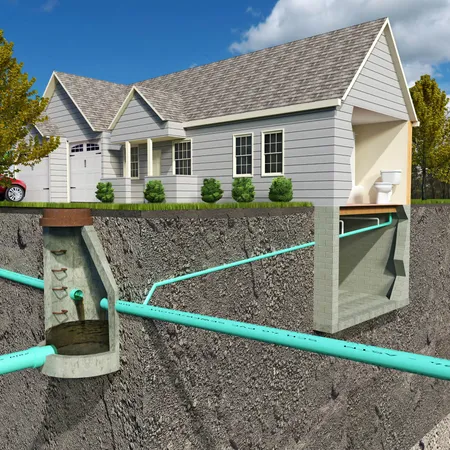 Professional conducting a septic system inspection in Albuquerque