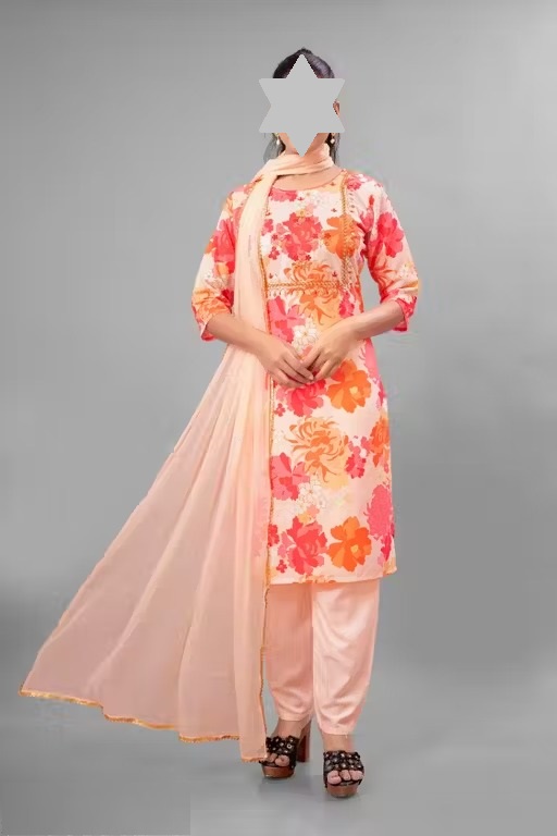 women's faboulas digital muslin kurta set Color 4 (KS106)