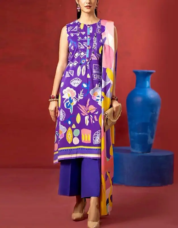 Digital Print Lawn Dress Diamond Voil Dupatta