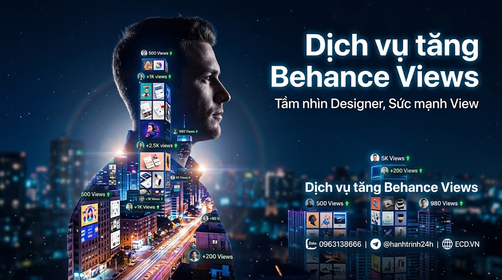 tăng behance views uy tín portfolio behance