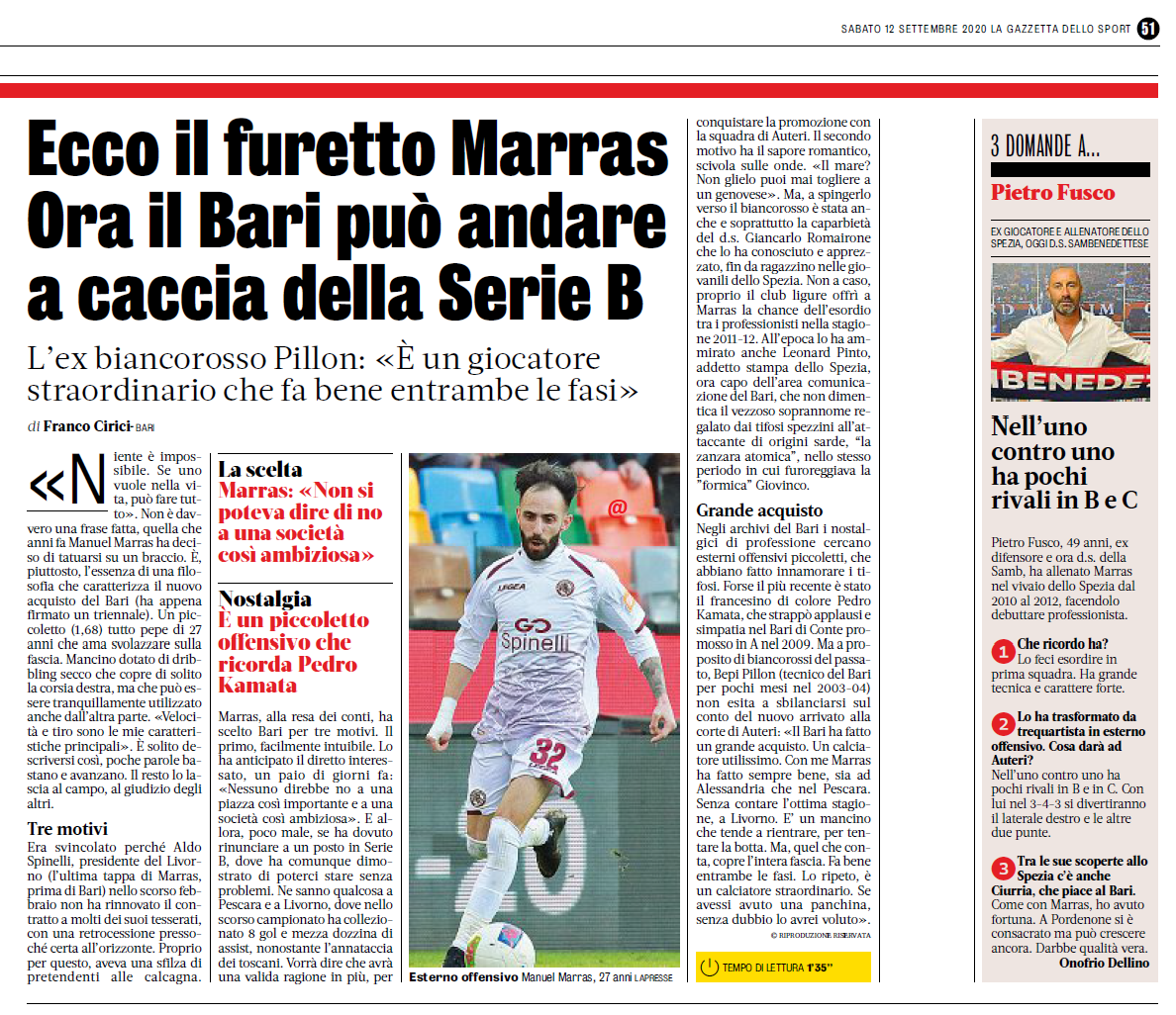 Edicola-12.09.2020 -GDS Ecco il furetto Marras Gds11