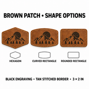Brown faux leather patch shape choices