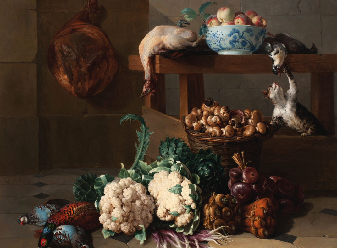 Still-Life-With-a-Cat-Alexandre-Francois-Desportes-1724