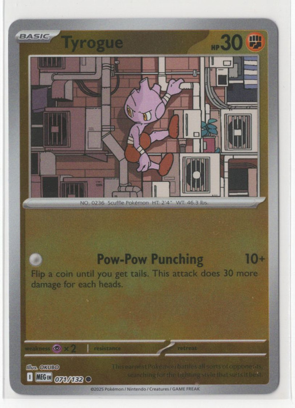 Pokemon Mega Evolution - 071/132 Tyrogue Reverse Holo - Picture 1 of 1