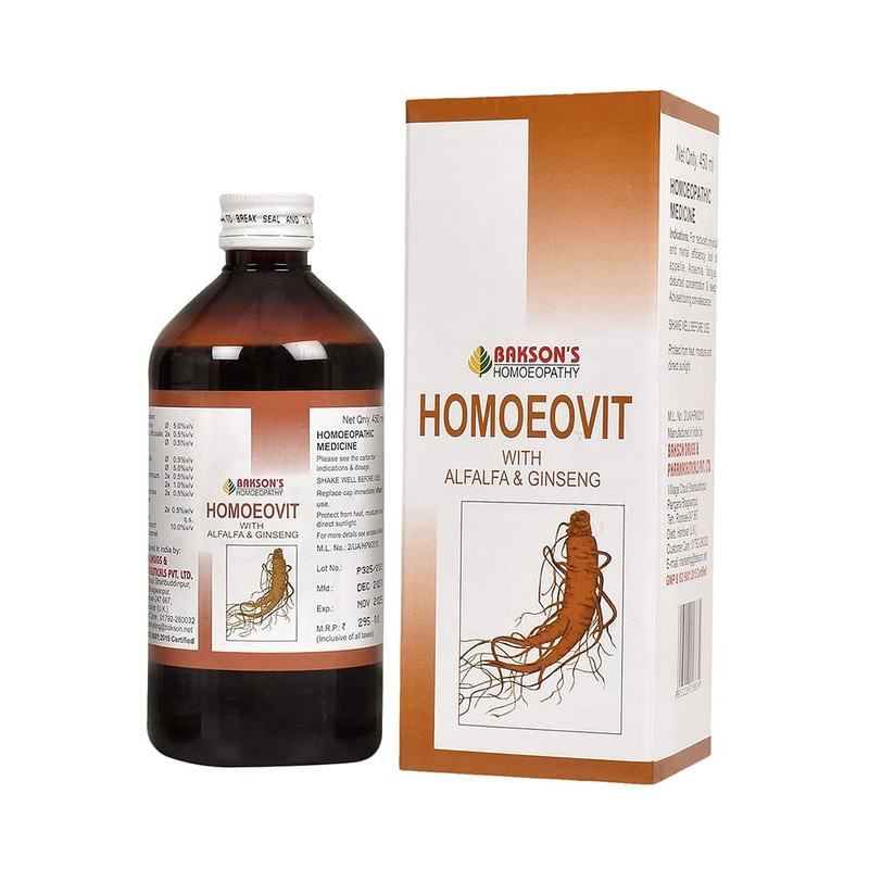 Bakson's Homoeopathy Homoeovit Syrup Bottle of 450 ML