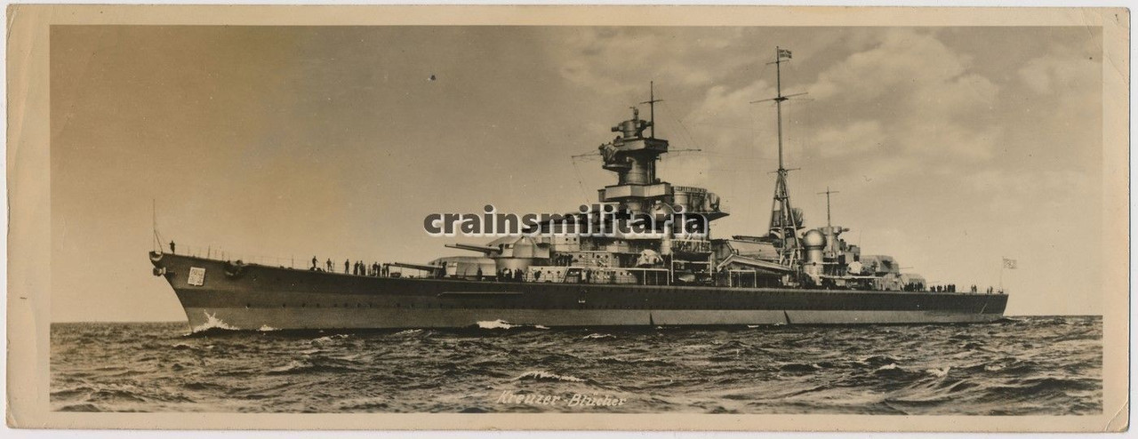Foto Kriegsmarine Kreuzer BLÜCHER Schiff Schlach