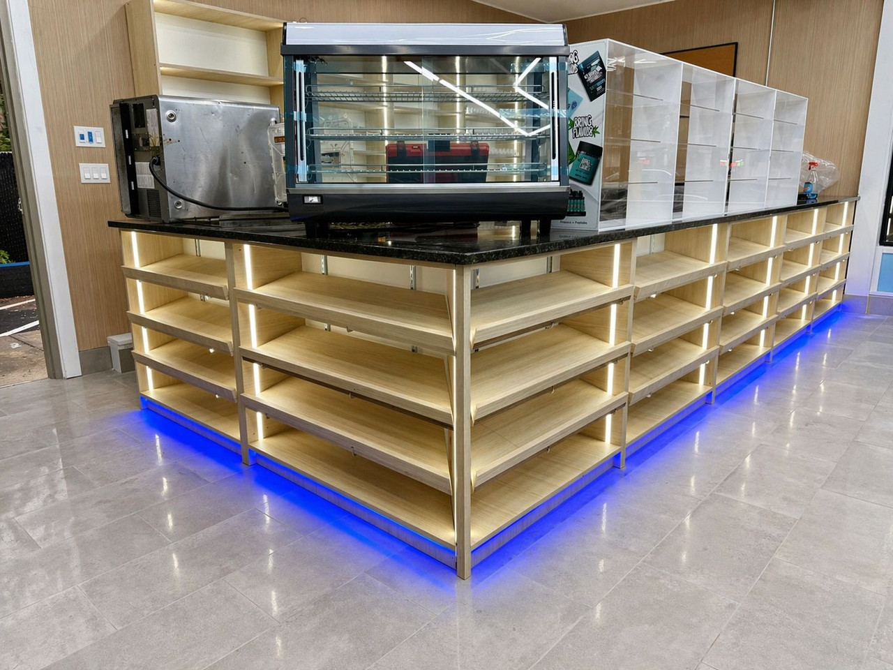 Wraparound Gas Station Cashier Counter