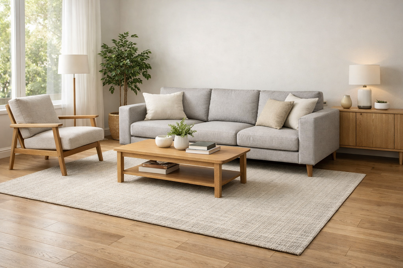 выбрать размер ковра для комнаты