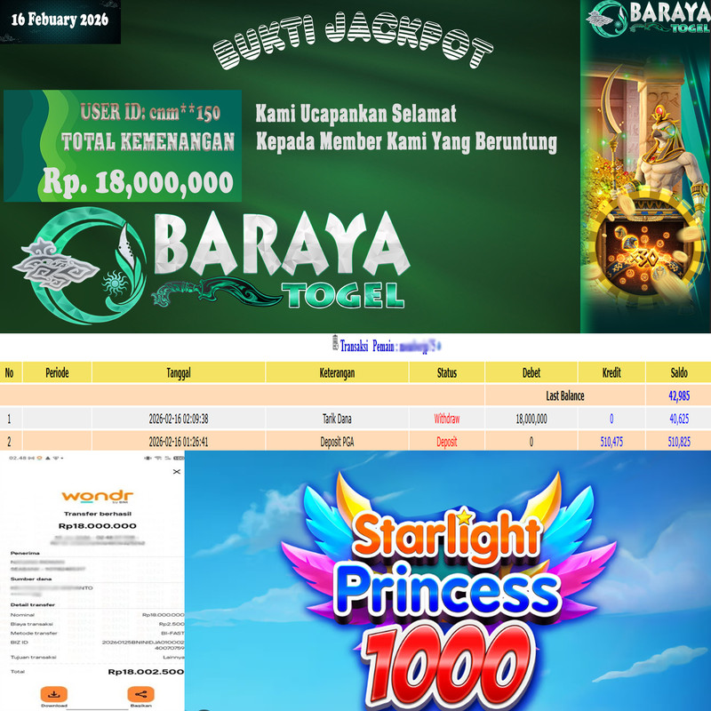 Rp. 18.000.000.- WD LUNAS DI BARAYATOGEL