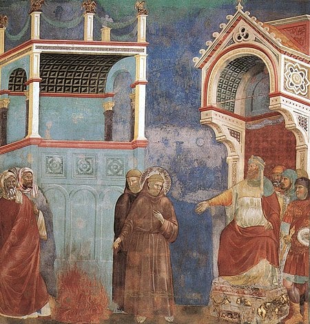 San Francesco davanti al Sultano nell’affresco attribuito a Giotto ad Assisi