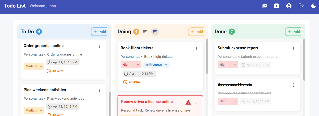 Todo List (Kanban Time Management Method): The Ultimate Utility App for Productivity