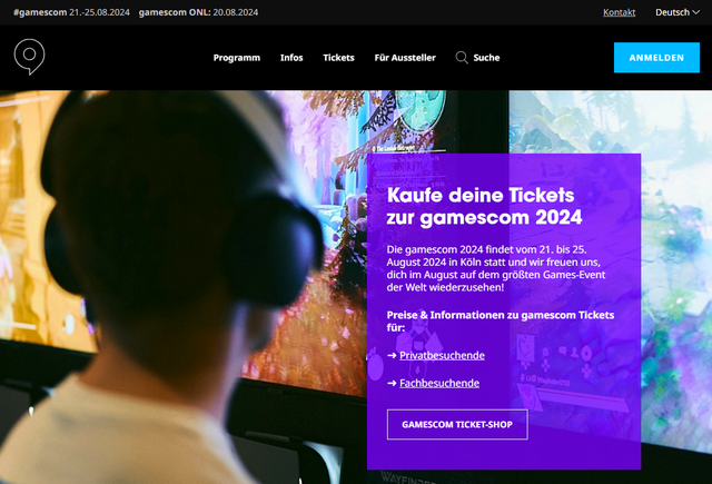 Ticketsystem Messekoeln zur Gamescom 2024
