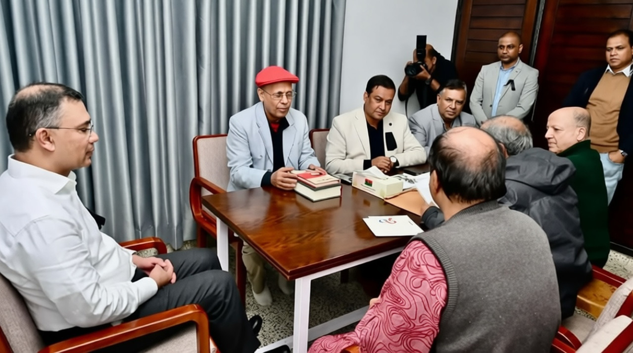 তারেক রহমান ও জাতীয় প্রেস ক্লাব নেতাদের বৈঠক