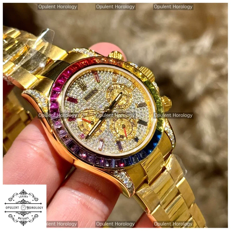 Rolex Daytona 116528 Rainbow - 40mm Gold & Gemstone Watch