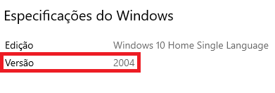 Especificações do Windows