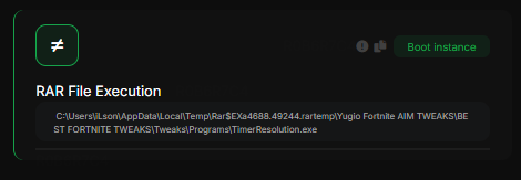 RAR File Execution detection screenshot