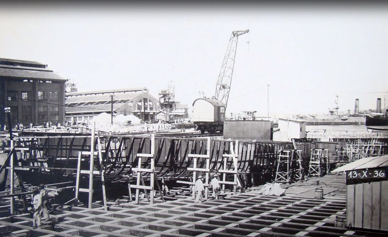 Monitor Parmaiba. «Arsenal de Marinha da Ilha das Cobras». 13. X. 1936.