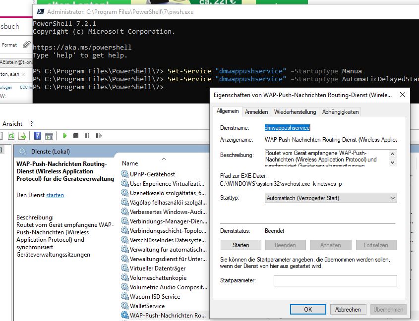 Set-Service   dmwappushservice   Automatic (Verzoegerter Start)
