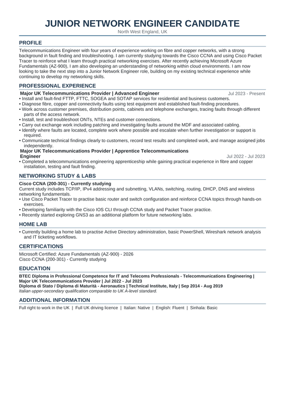 Reddit Safe Networking CV