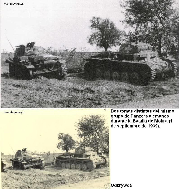 Grupo de Panzers alemanes durante la Batalla de Mokra