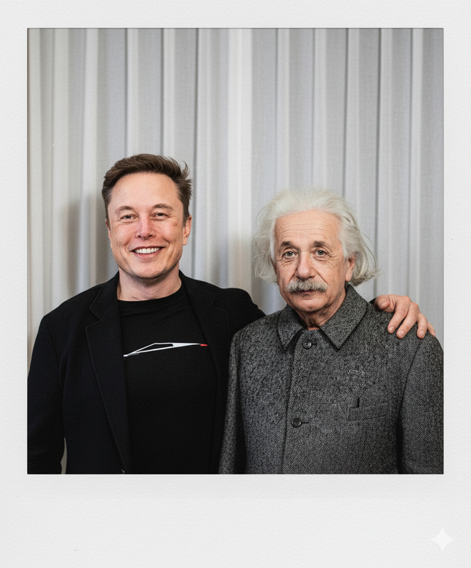 Exemplo de foto Polaroid com duas pessoas juntas