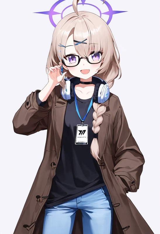 1 girl, {kotama (blue archive)}, light brown hair, purple eyes, single braid, ah s-314113905