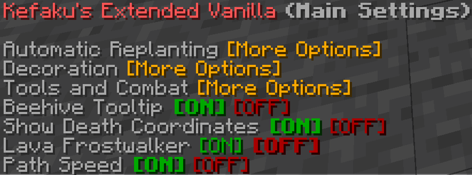 Kefaku's Extended Vanilla - Functionality Pack [v0.2.0] Minecraft Data Pack