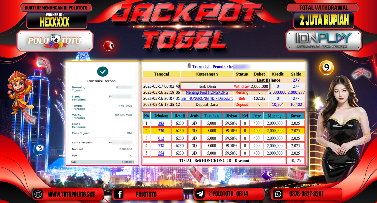POLOTOTO JACKPOT TOGEL HONGKONG LOTTO Rp.2.000.000,-