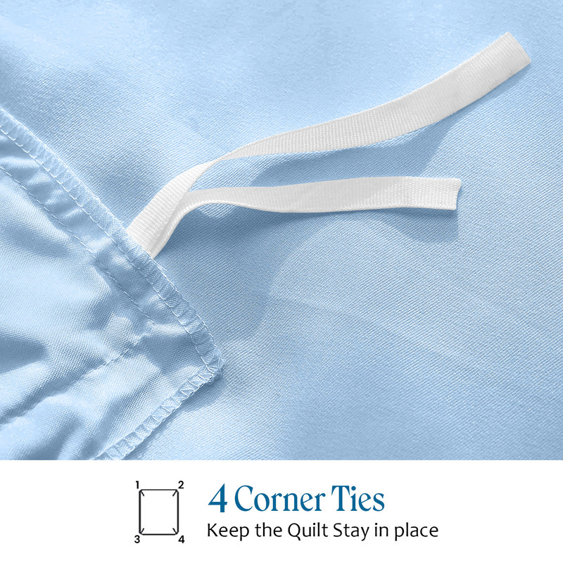 Picture of 1000 TC 100% Egyptian Cotton Duvet set Zipper Closur Ultra Soft Durable and Fade Resistant Color Light Blue Solid size Full