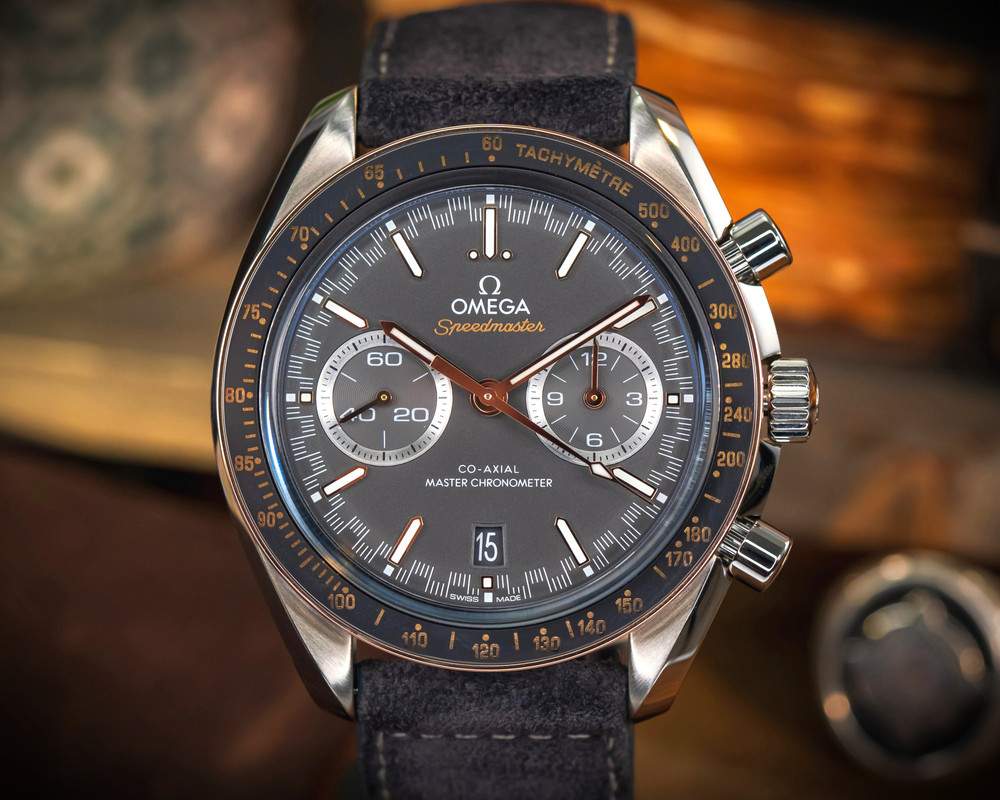 Omega Speedmaster Racing Chronograph Gold/Grey Dial – BOX & PAPERS – 329.23.44.51.06.001