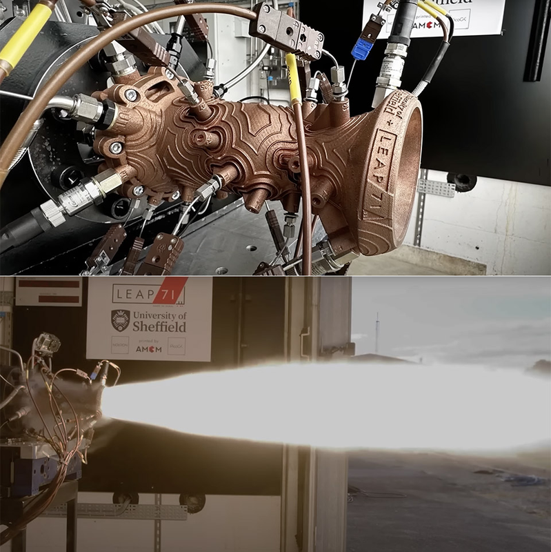 Prueban motor de cohete impreso en 3D y generado por IA de 20.000 HP