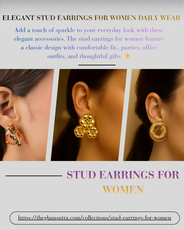 Elegant Stud Earrings for Women Daily Wear