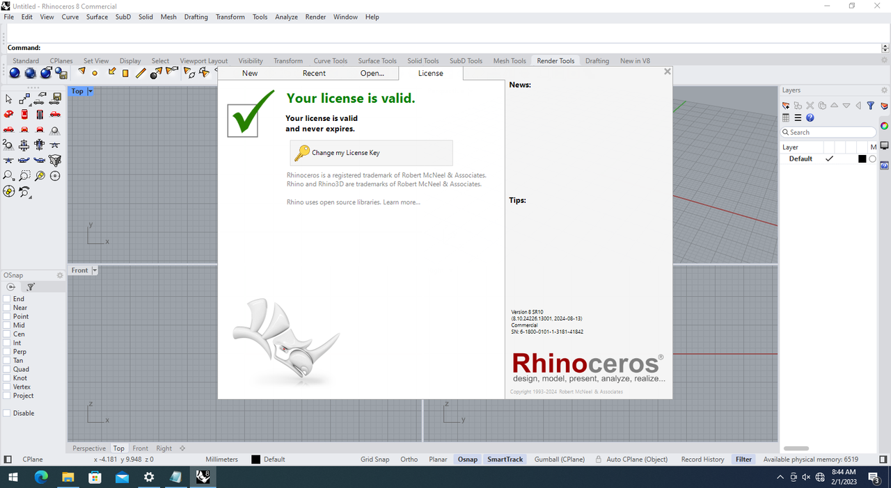 Working with Rhinoceros 8.10.24226.13001 full