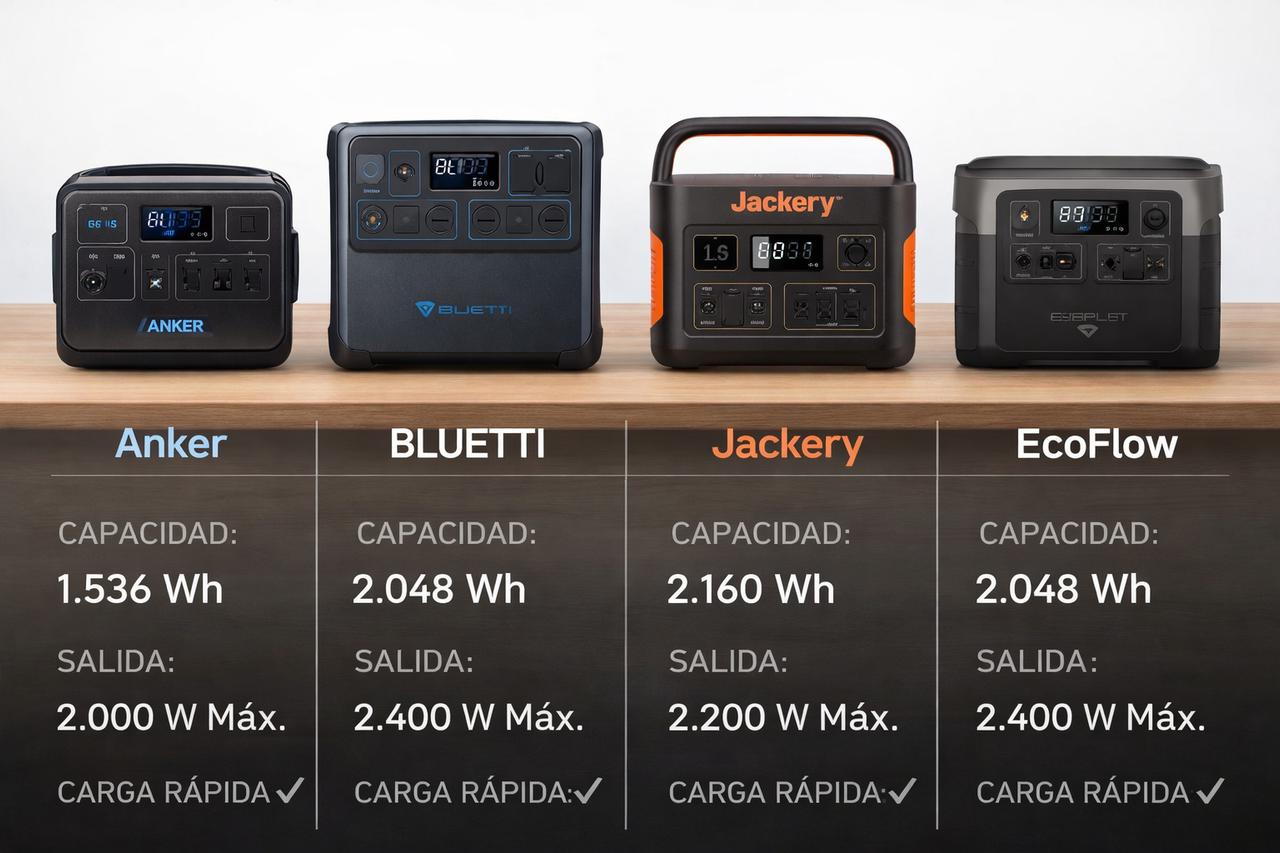 Comparativa de estaciones de energía portátiles