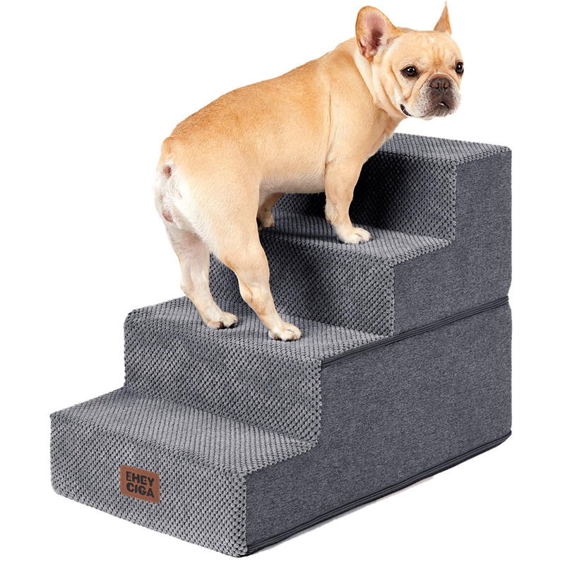 EHEYCIGA Dog Stairs for Bed 18in 4-Step
