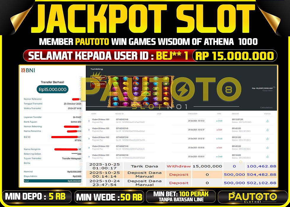 BUKTI JACKPOT LUNAS PAUTOTO