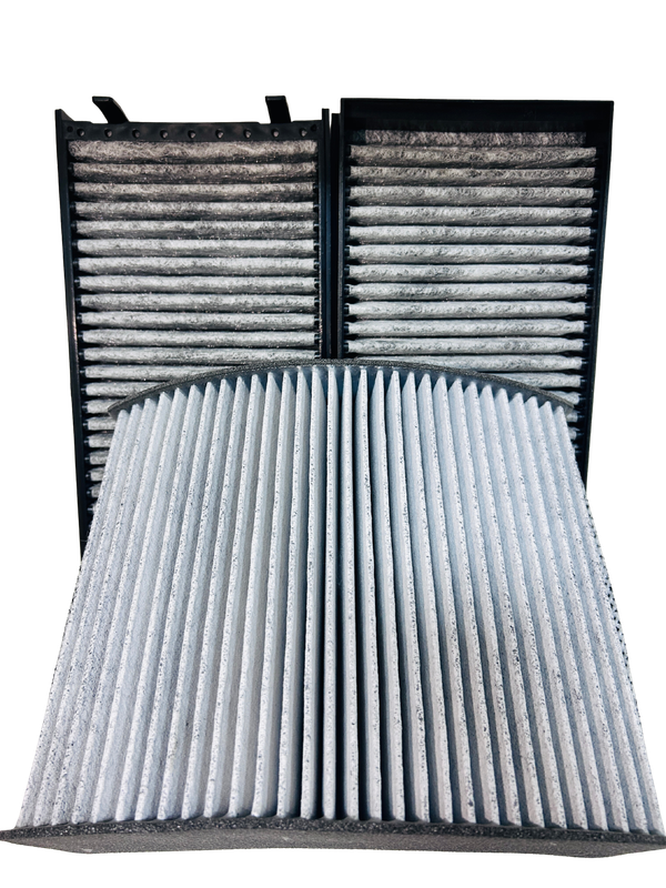 Cabin air filter with activated carbon
