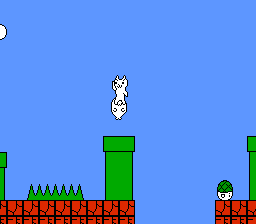 Backwards jump over the second seal in the overworld area.